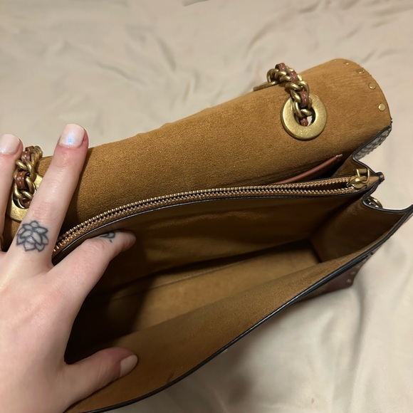 Coach Parker Handbag with Snakeskin Details - Picture 6 of 9